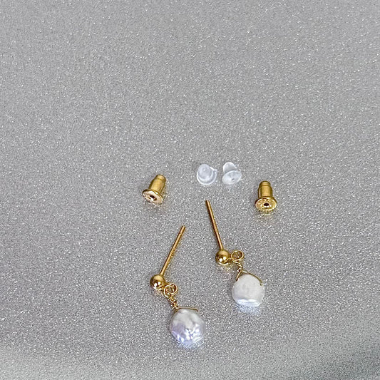 Elegant Gold-Plated Freshwater Pearl Drop Stud – Minimalist Luxury Jewelry for Sensitive Skin