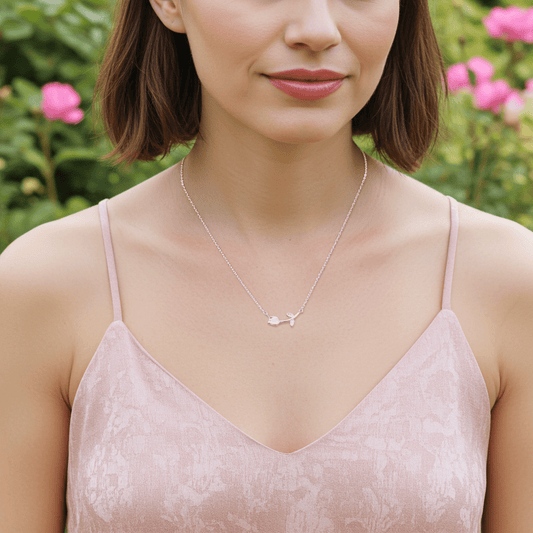 Delicate 925 Sterling Silver Twig Necklace - Hypoallergenic Nature-Inspired Jewelry