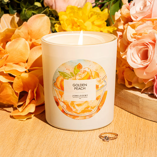 Golden Peach 10oz Mystery Jewelry Candle