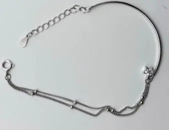 S925 Silver Bangled Bracelet – Elegant S925 Bangle & Double Silver Bracelet