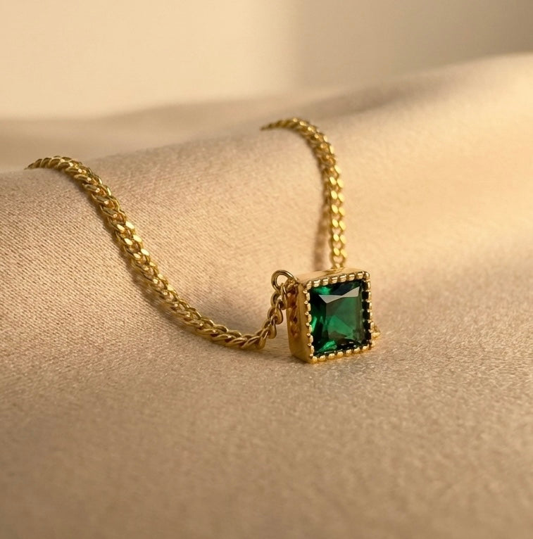 Luxury S925 Sterling Silver Green Zircon Bracelet - Elegant Gold-Plated Jewelry