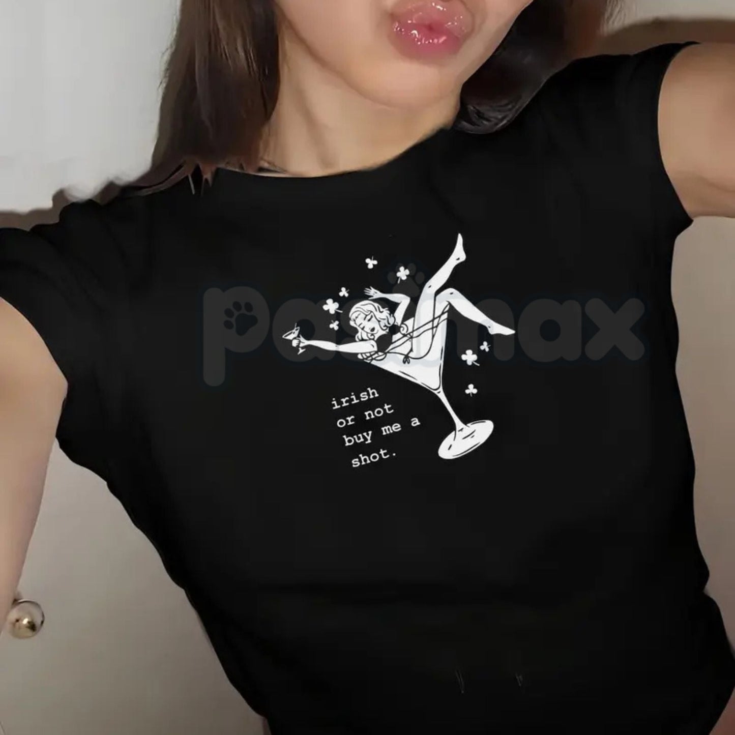 "Irish Or Not Buy Me A Shot" Baby Tee - Funny St. Patrick’s Day Drinking Shirt