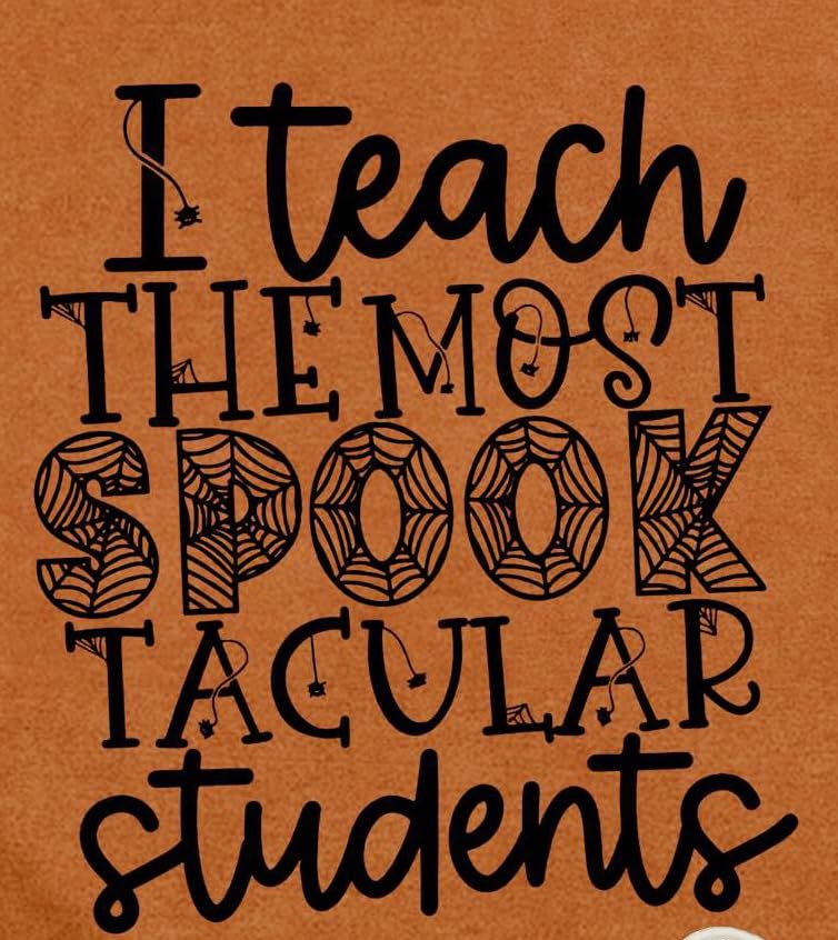 Halloween Teacher Shirt Women Funny Fall Teacher Tee