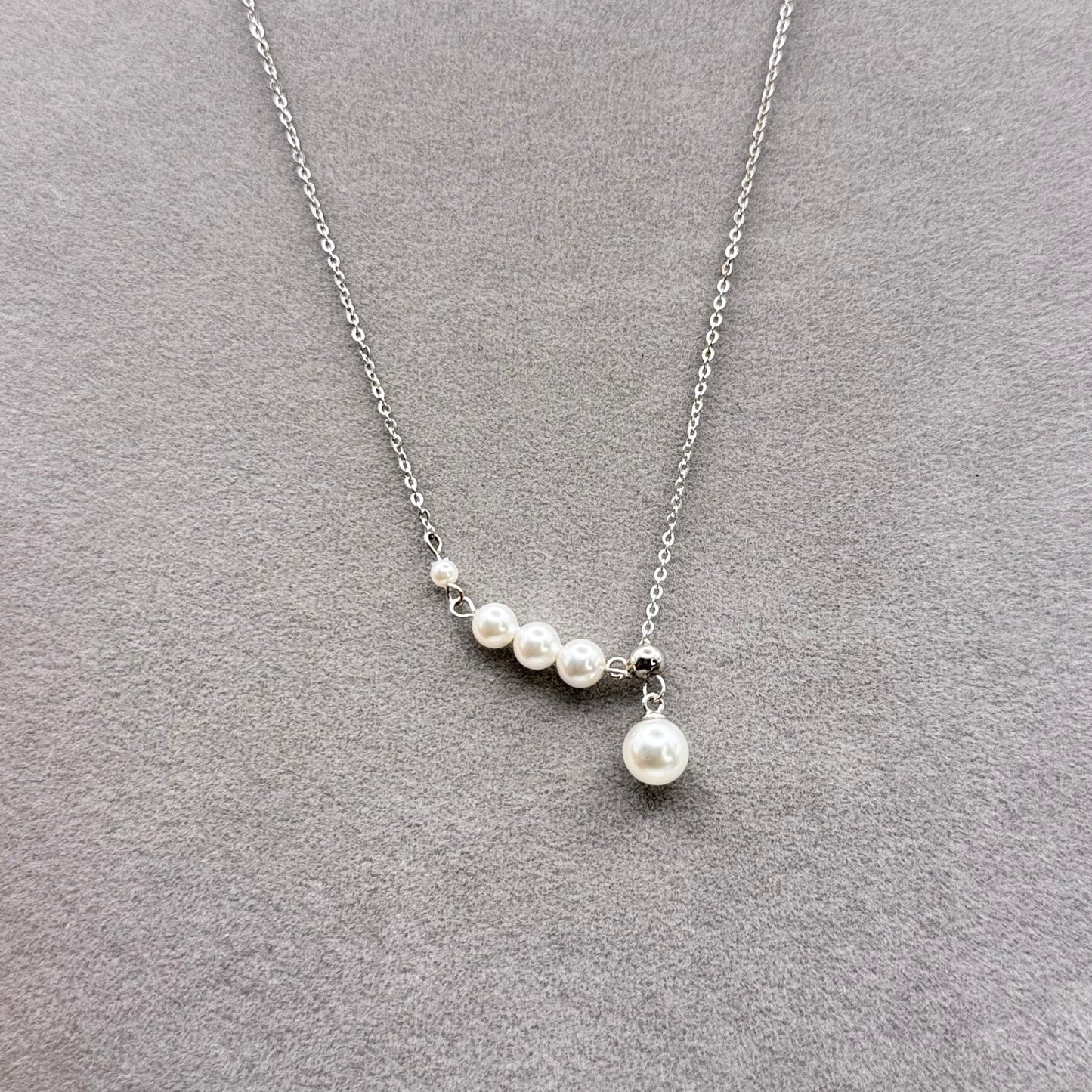 Elegant 925 Sterling Silver Pearl Chain Necklace - Delicate Pearl Jewelry