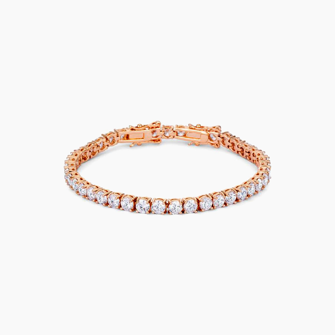 17.6 Ct Rosegold Tennis Bracelet with Shimmering Round CZ