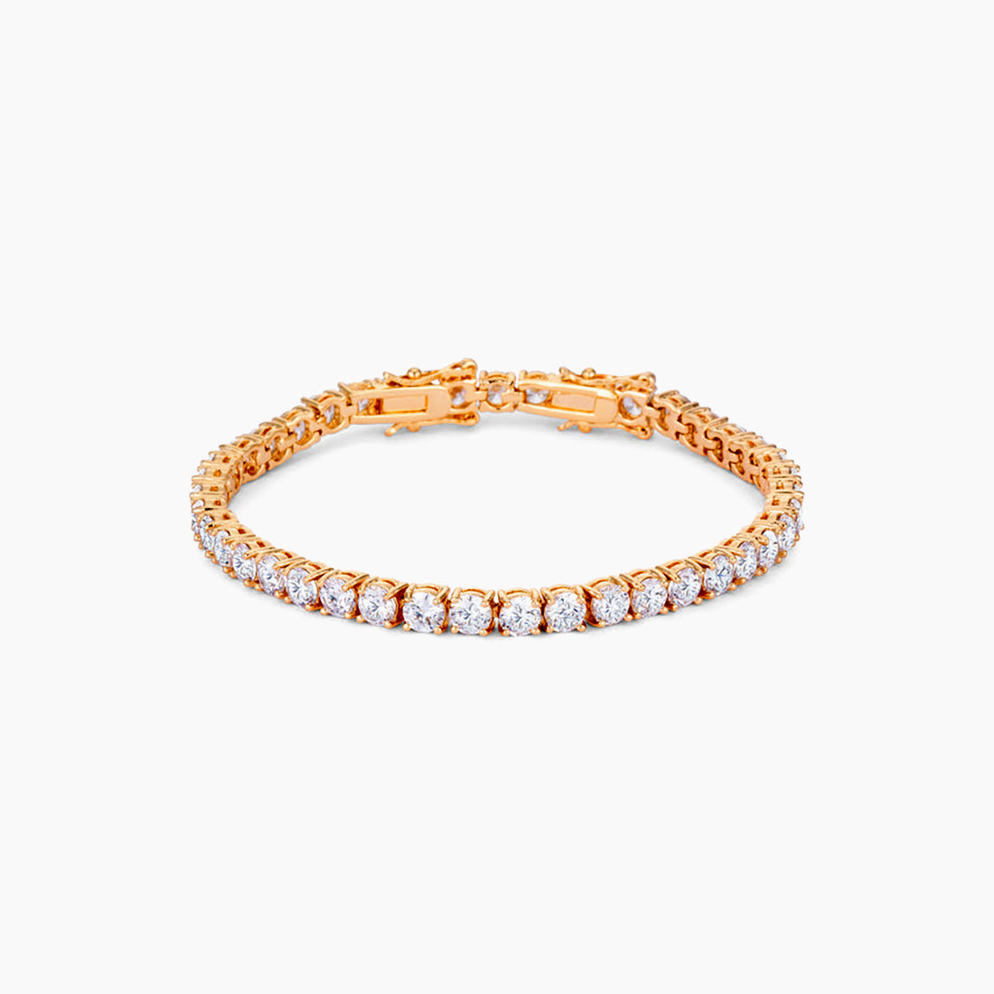 17.6 Ct Gold Plated Tennis Bracelet with Shimmering Round CZ