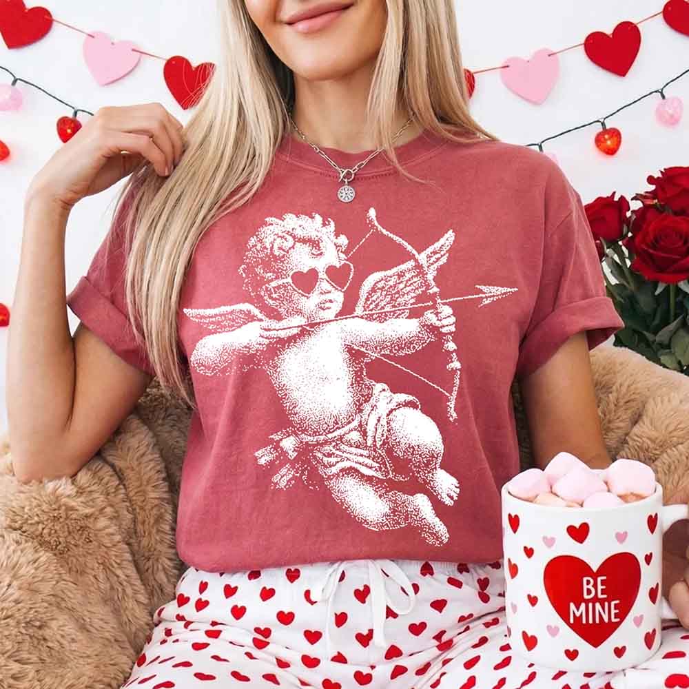 Cupid V-Day Tee – Pixel Art Valentine T-shirt