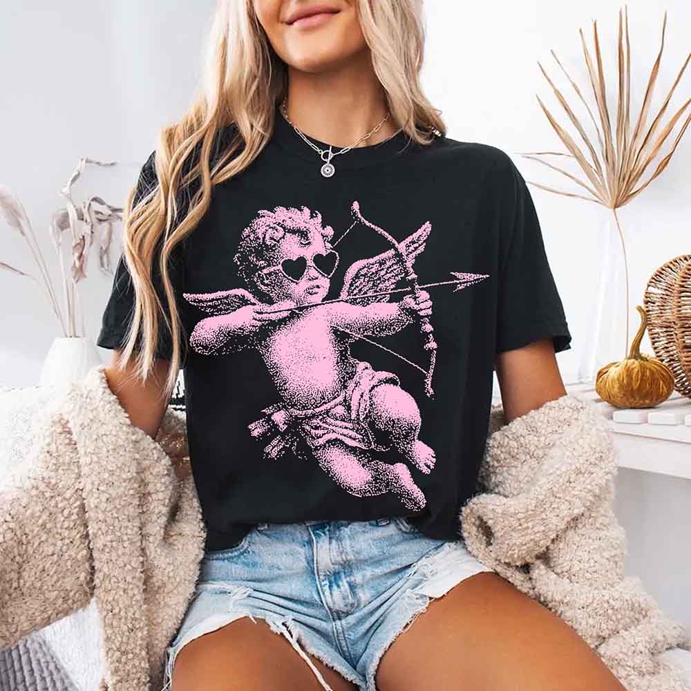 Cupid V-Day Tee – Pixel Art Valentine T-shirt