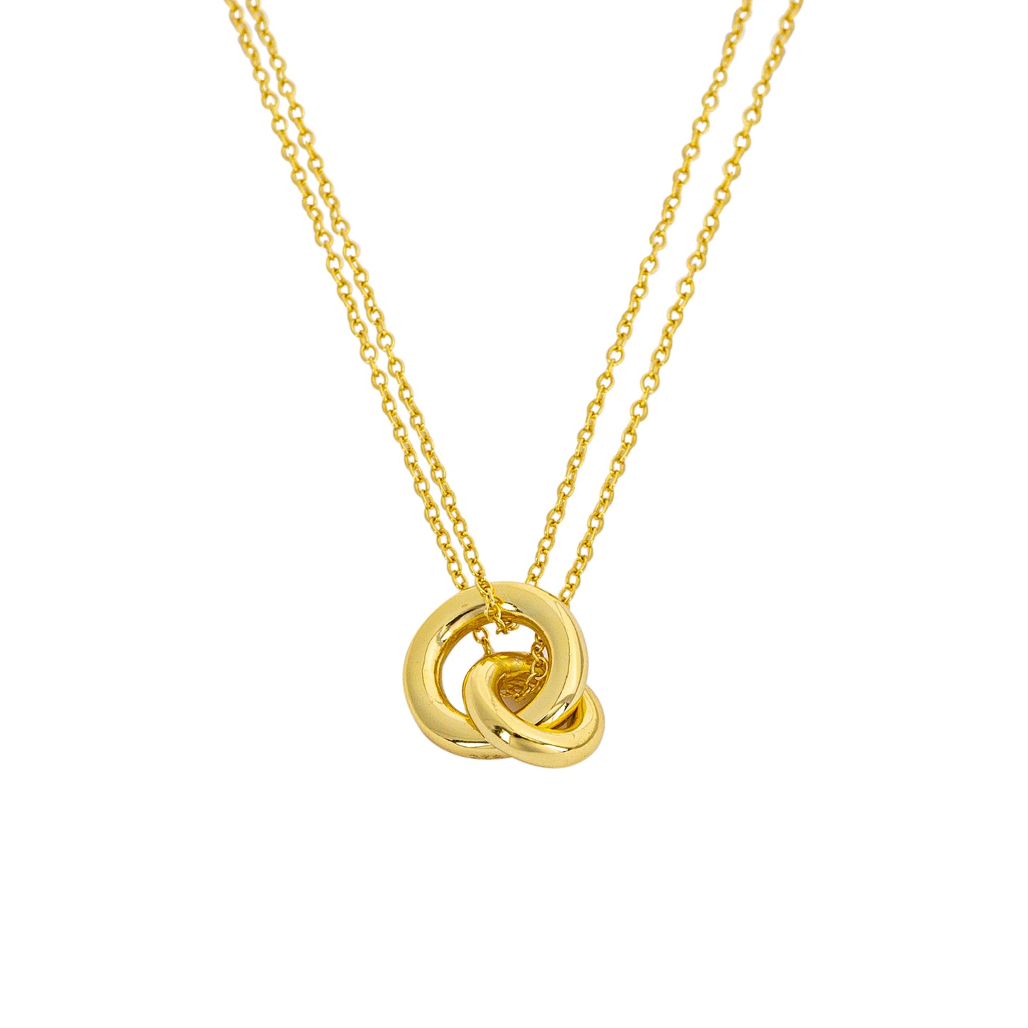 Gold Necklace – Cosmic Vine Double Strand CZ Cluster Pendant | 18K Gold Plated