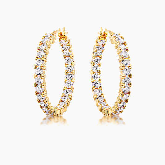 18k Gold Plated Eternity Hoop Earrings