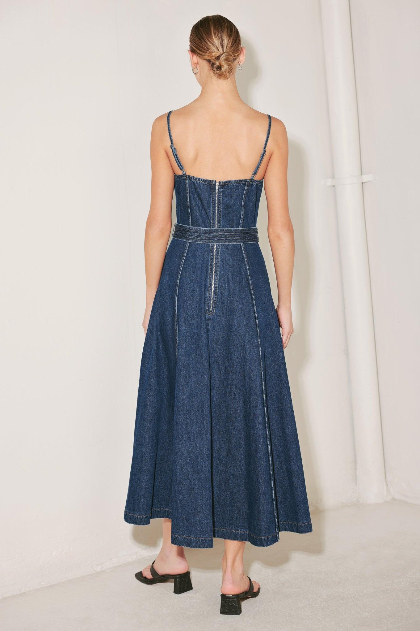 UNDERSTATED ICON DENIM MIDI DRESS