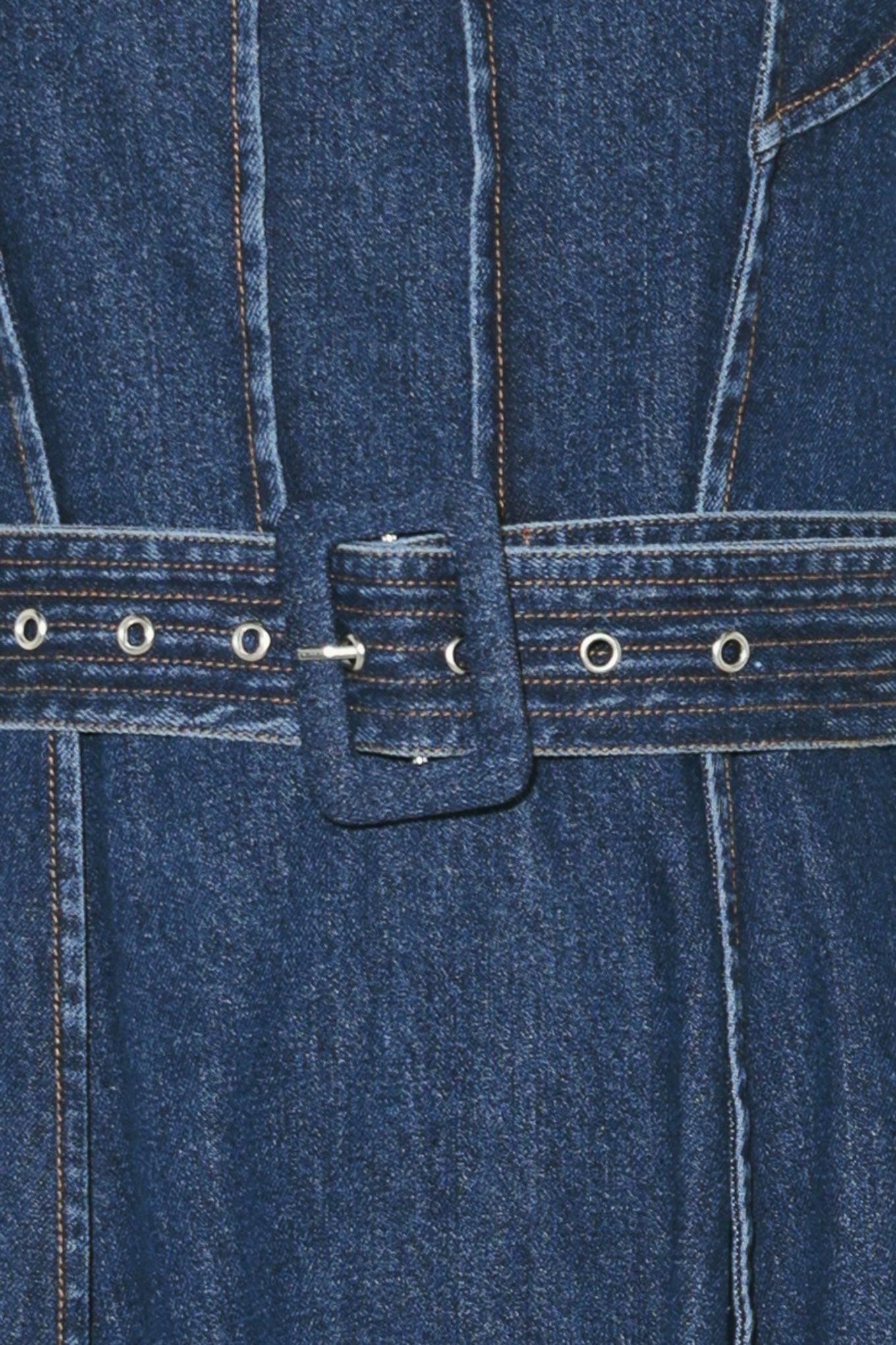 UNDERSTATED ICON DENIM MIDI DRESS