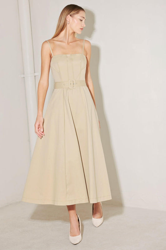 UNDERSTATED ICON WOVEN MIDI DRESS