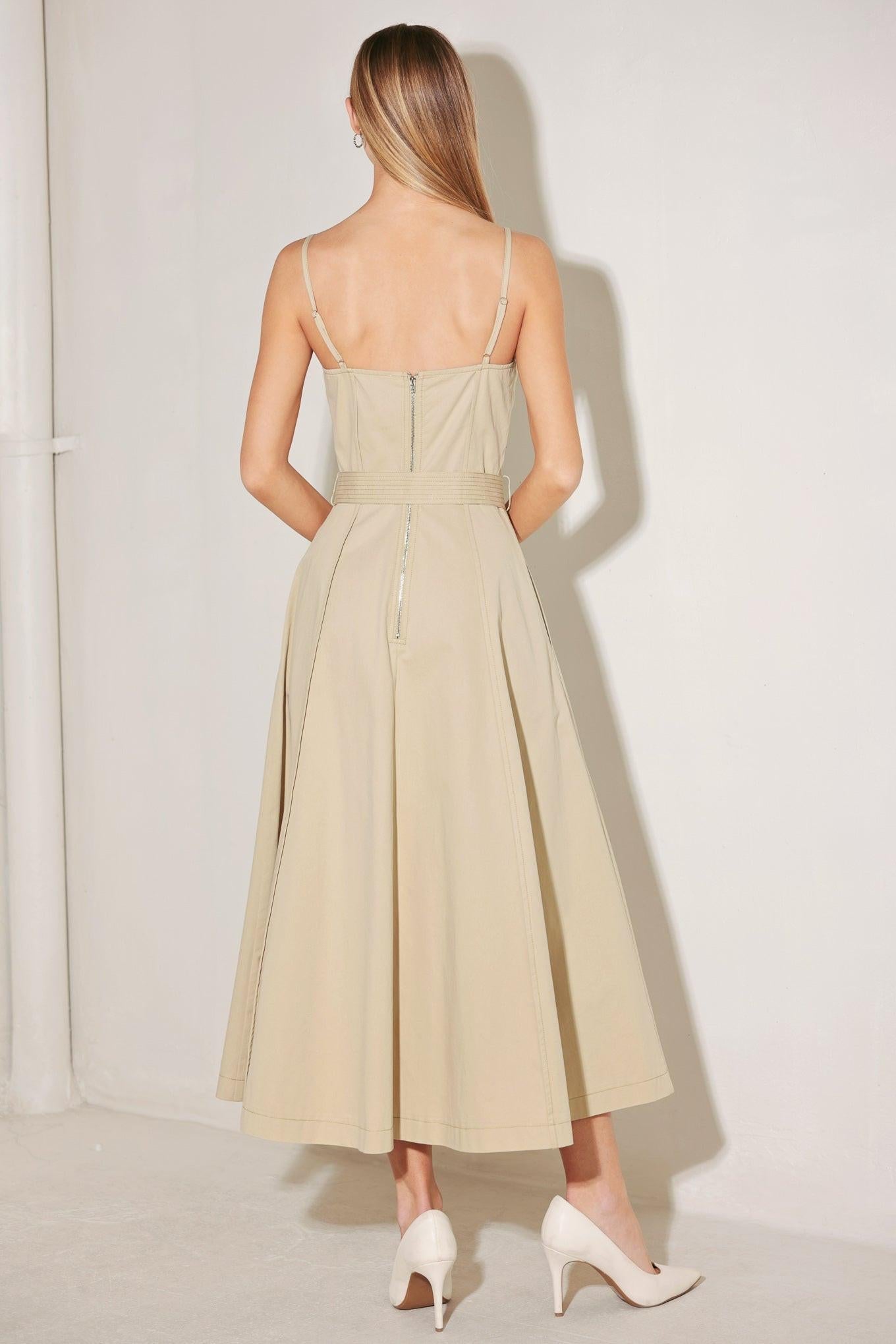 UNDERSTATED ICON WOVEN MIDI DRESS