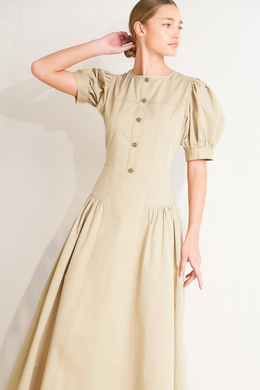 UNDERSTATED ICON WOVEN MIDI DRESS