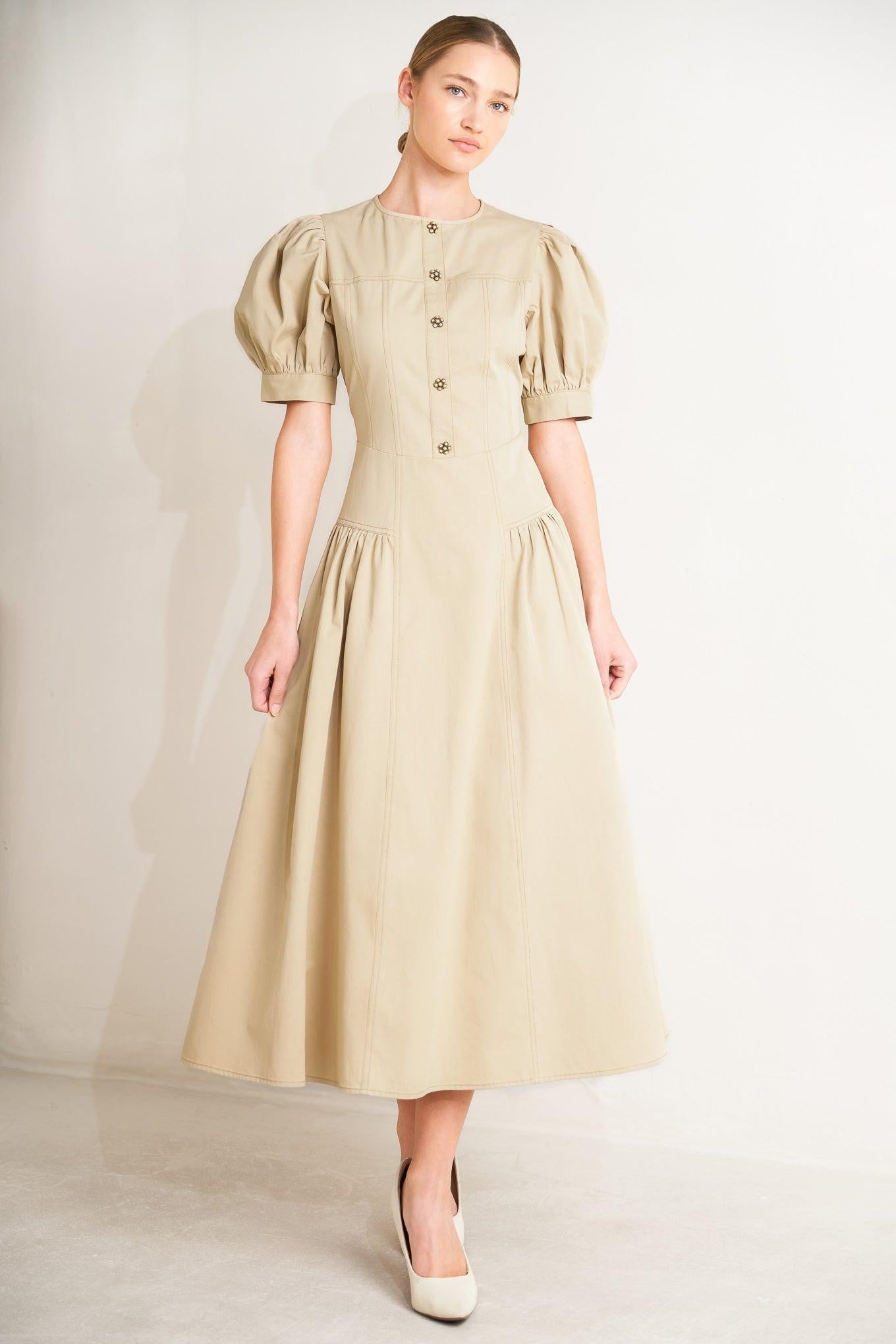 UNDERSTATED ICON WOVEN MIDI DRESS