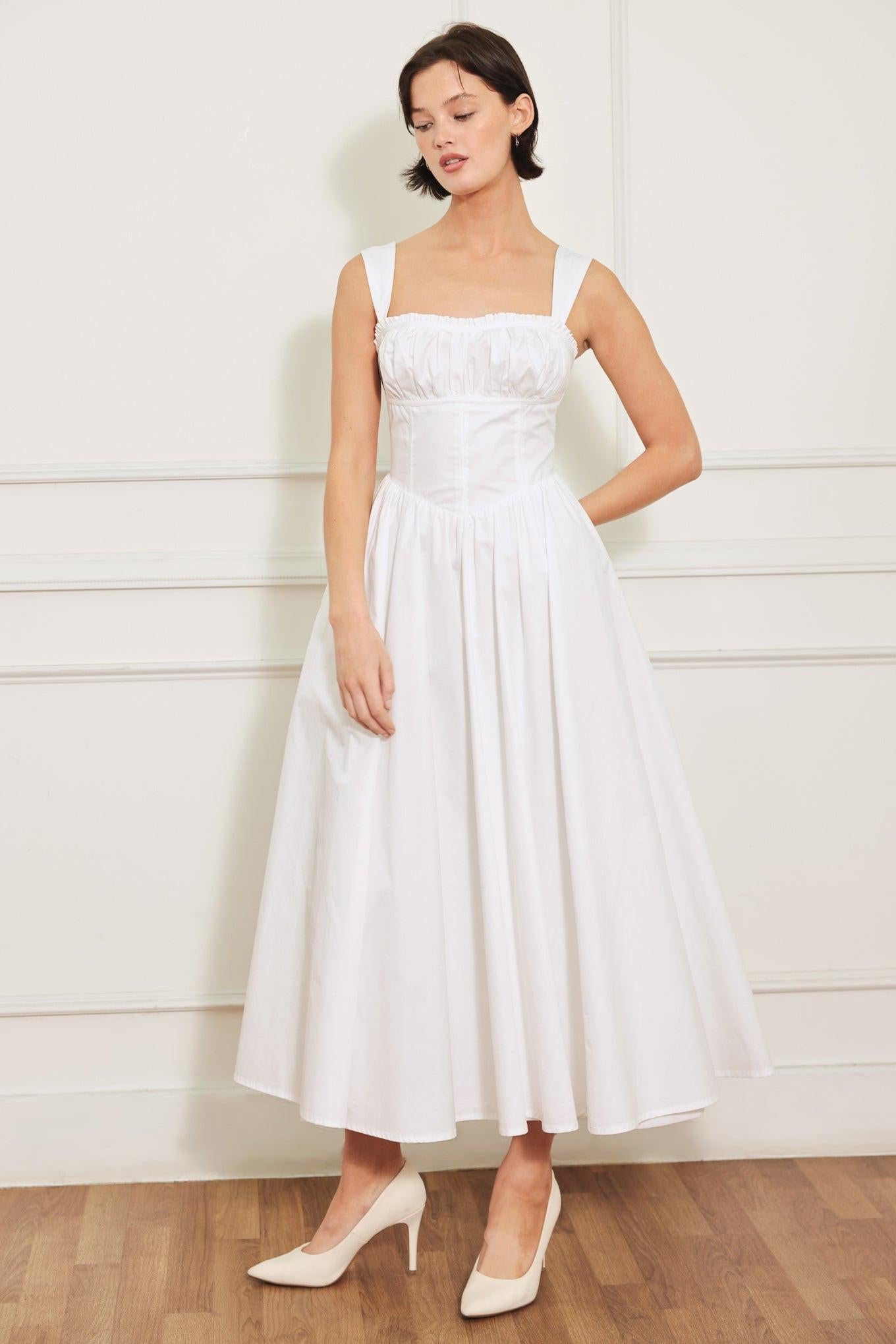SWEETHEART SERENADE WOVEN MIDI DRESS