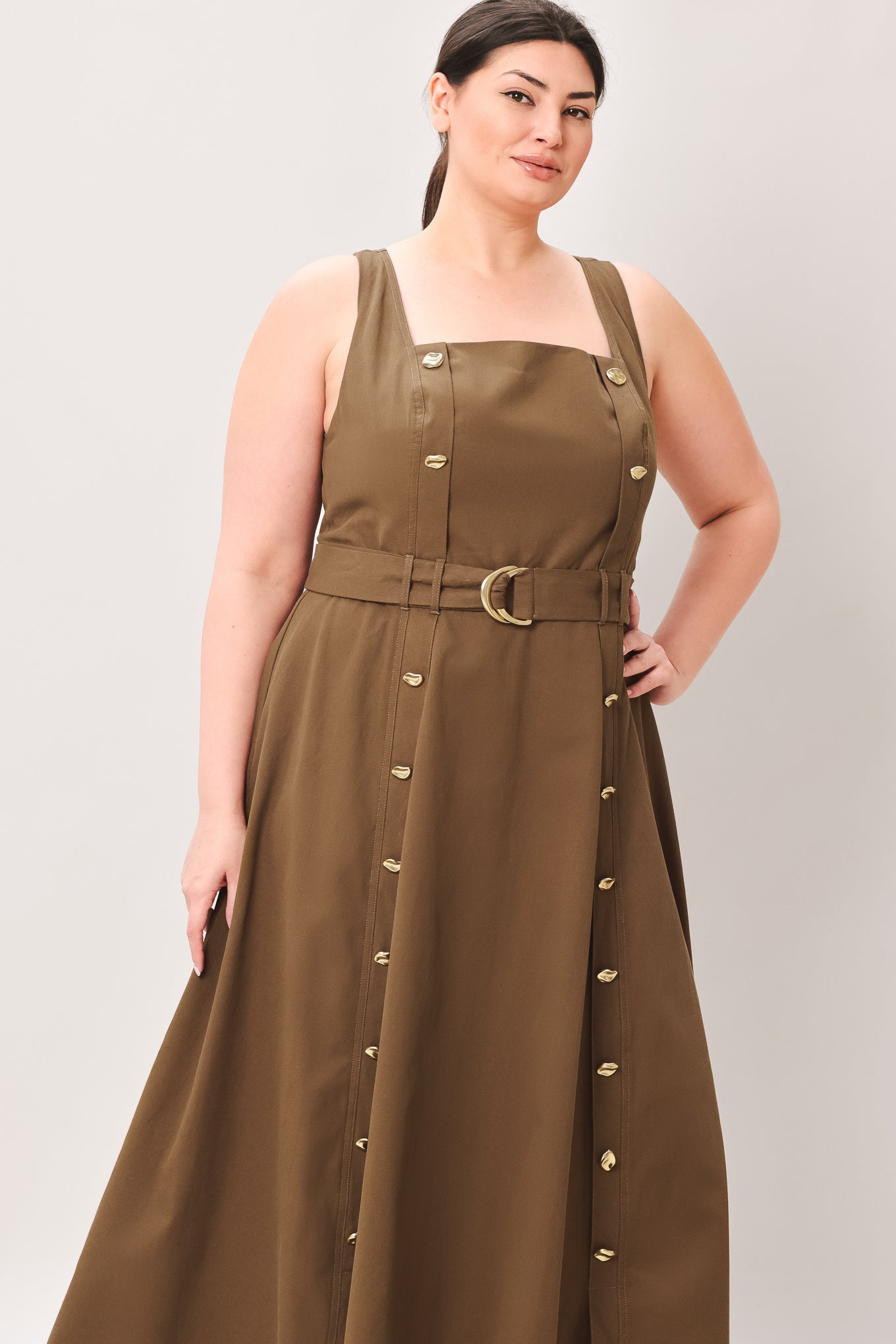 SWEET SIENNA WOVEN MIDI DRESS