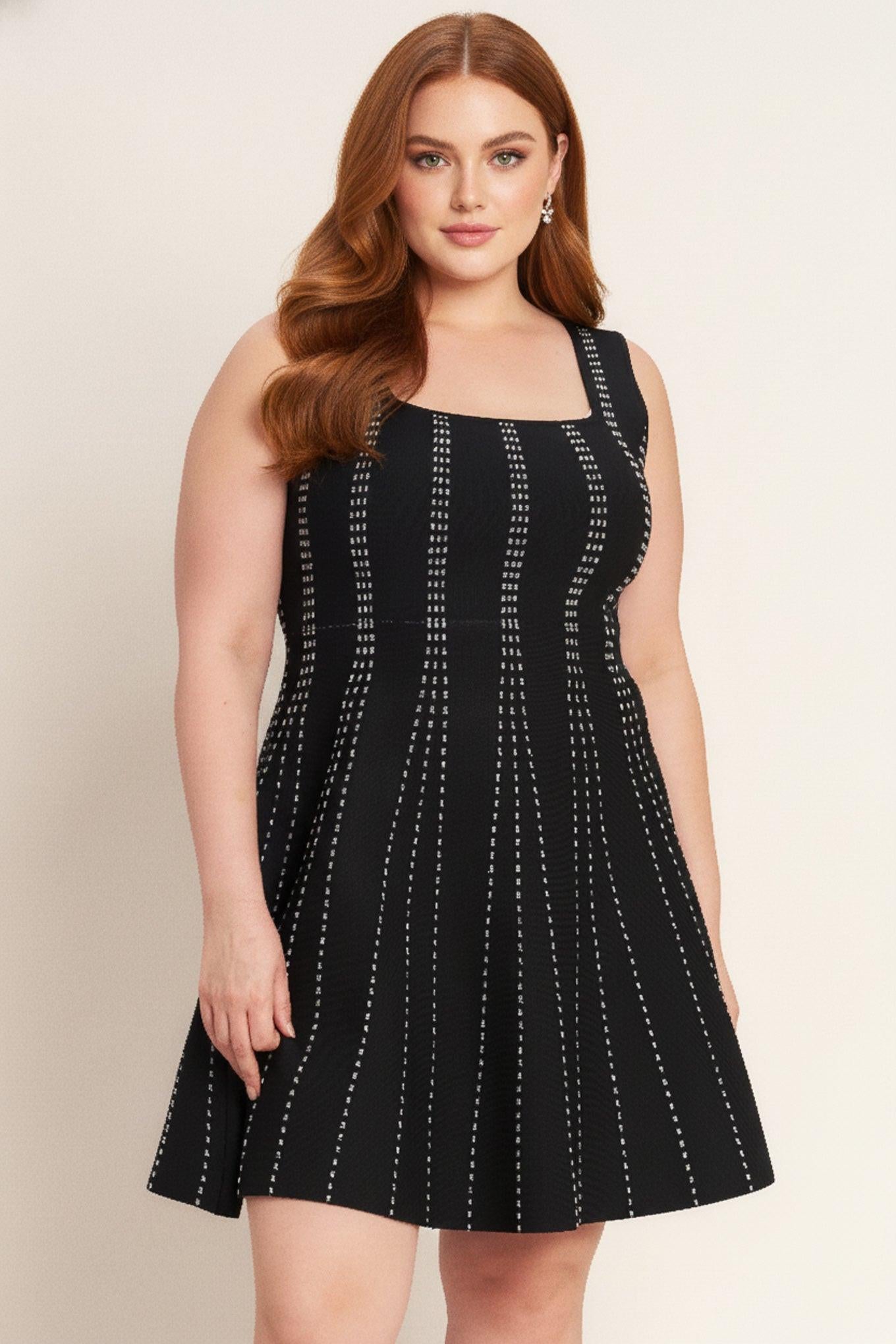 SUGAR STRIPE JACQUARD SWEATER MINI DRESS