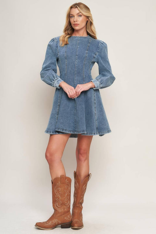 YOUR SWEETIE DENIM MINI DRESS
