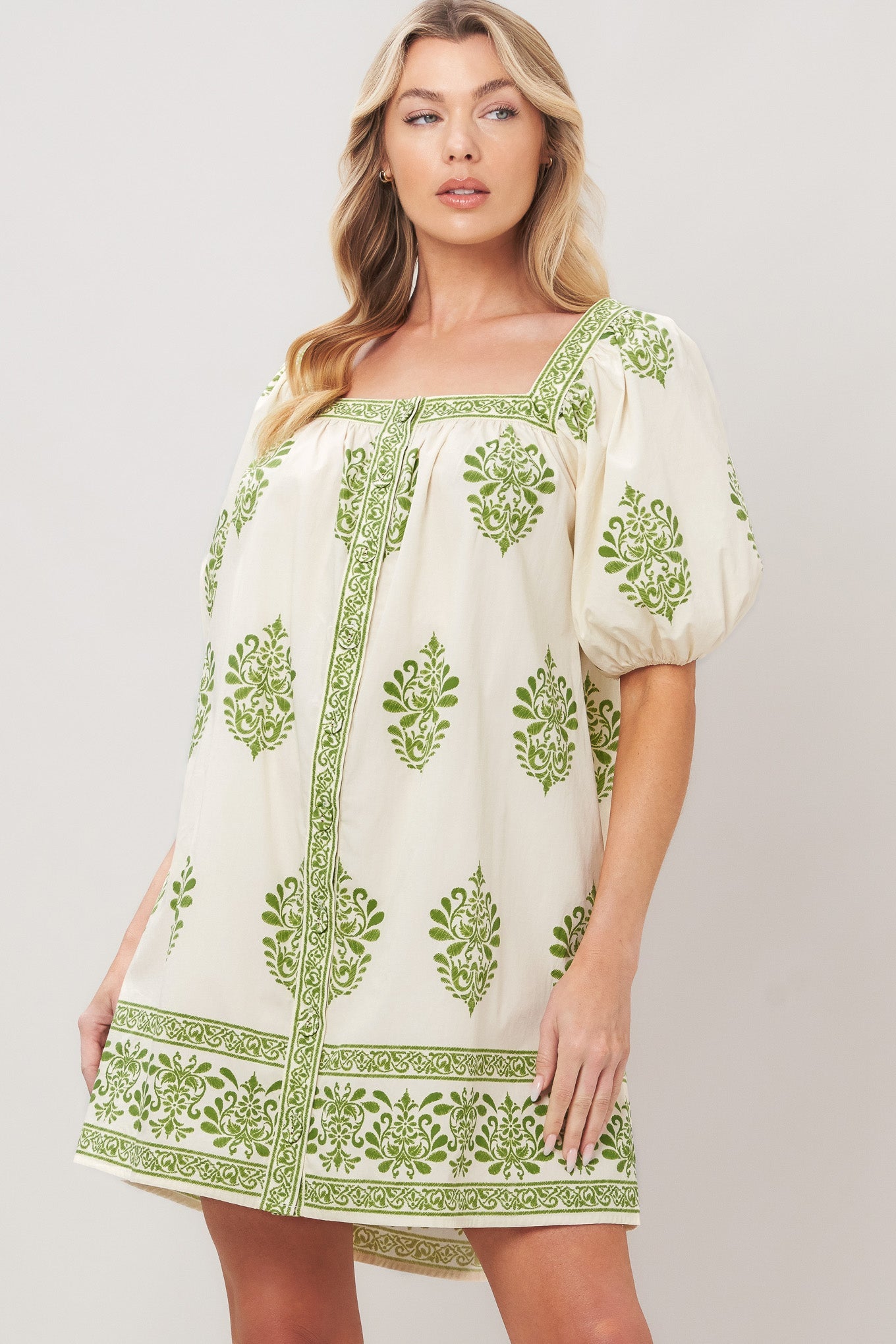 SWEET MEADOW WOVEN MINI DRESS