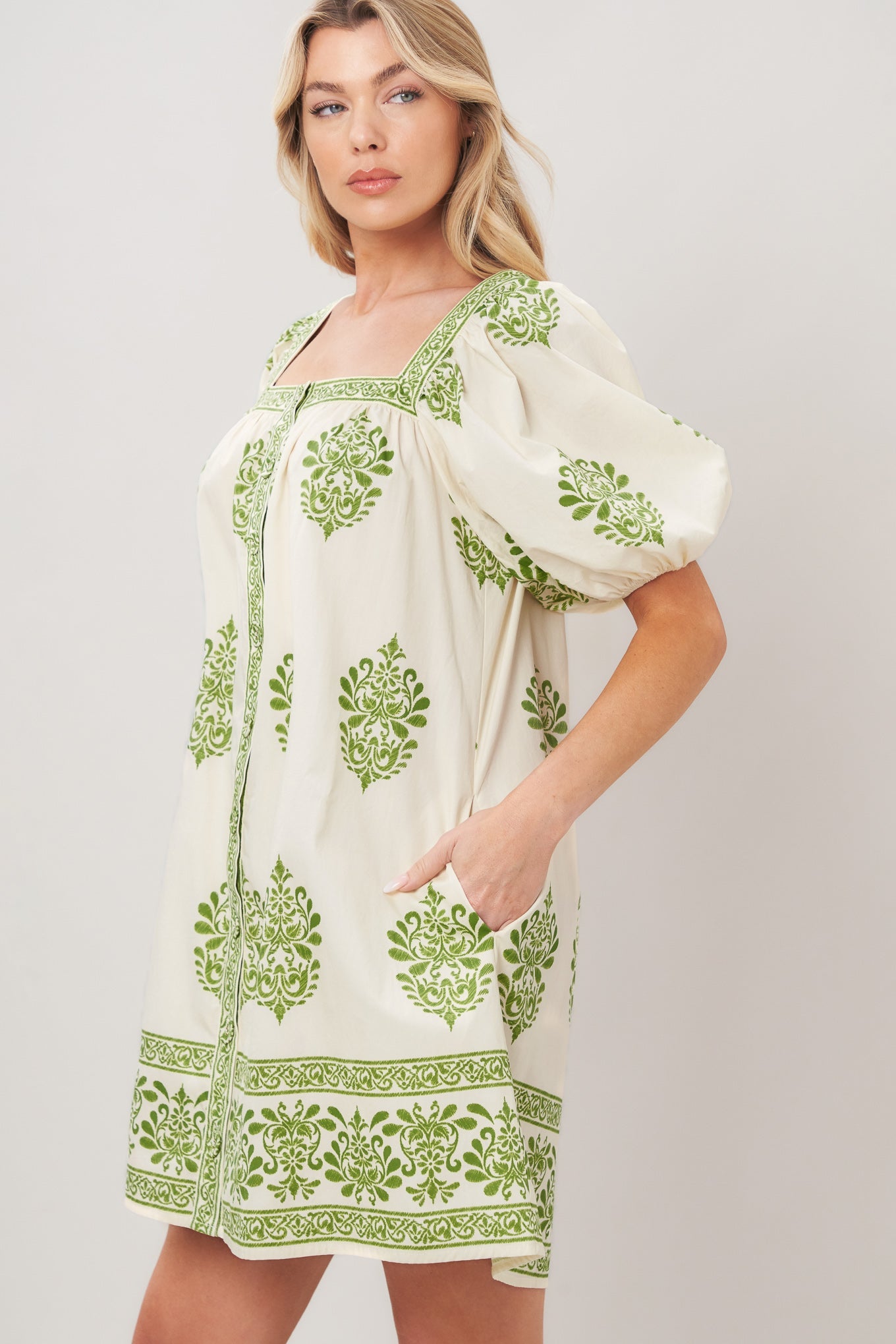 SWEET MEADOW WOVEN MINI DRESS