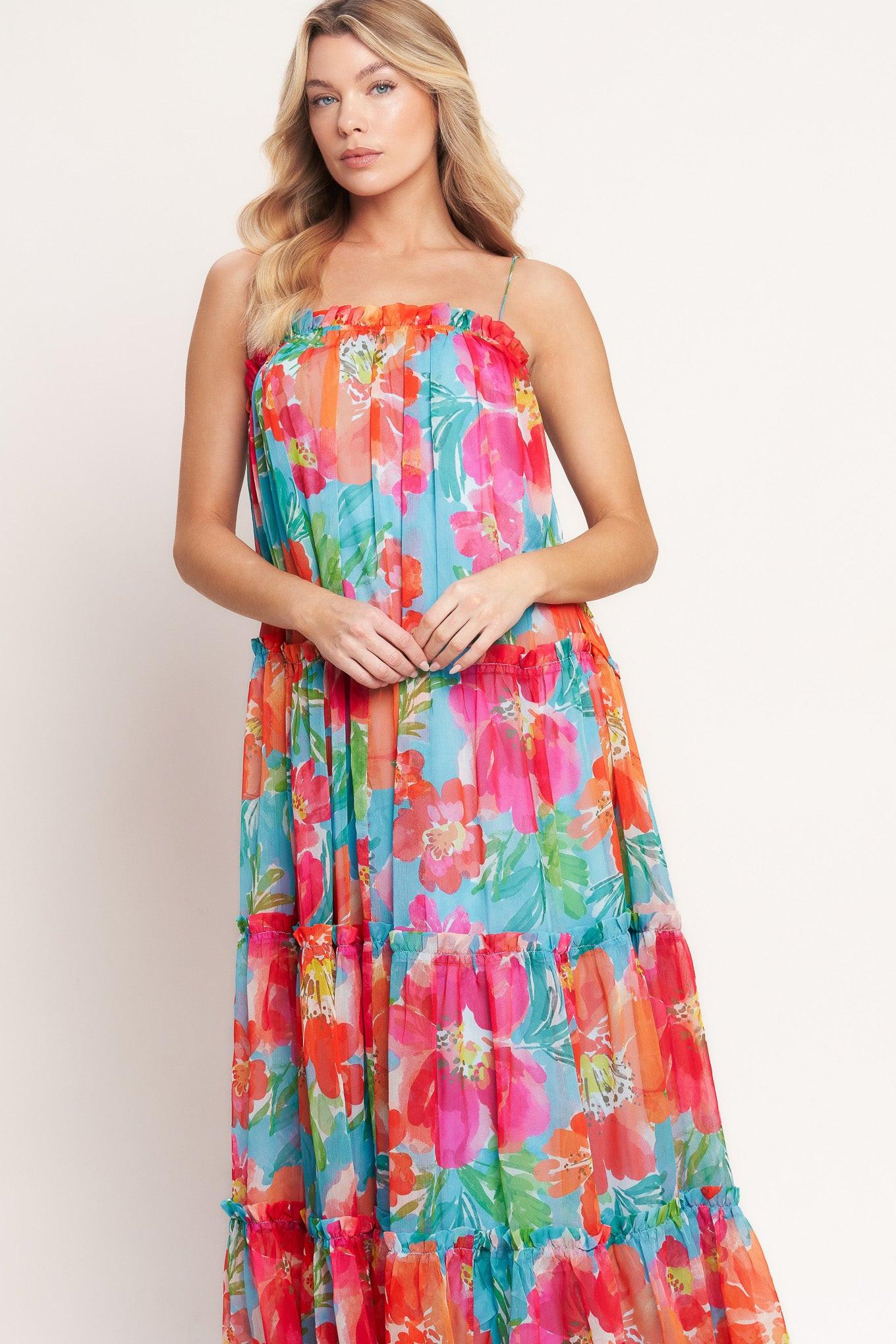 TROPICAL DAYDREAM WOVEN MAXI DRESS