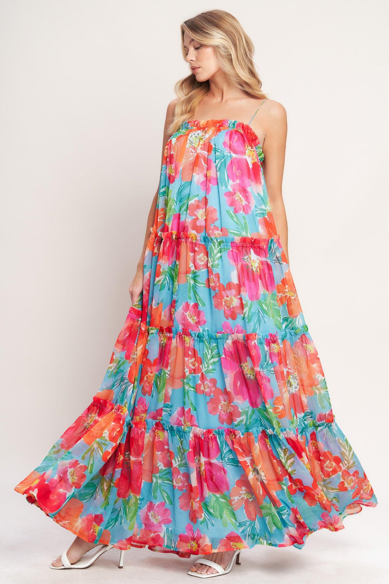 TROPICAL DAYDREAM WOVEN MAXI DRESS