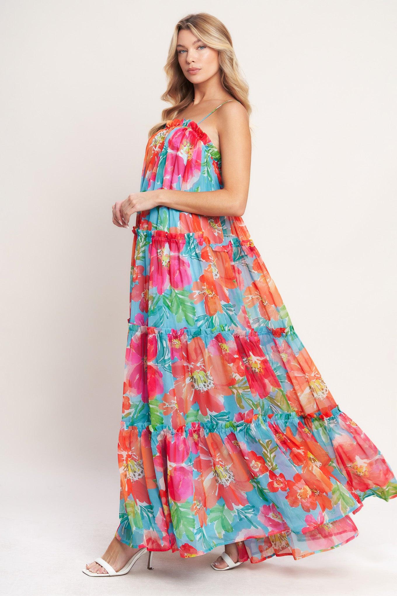 TROPICAL DAYDREAM WOVEN MAXI DRESS
