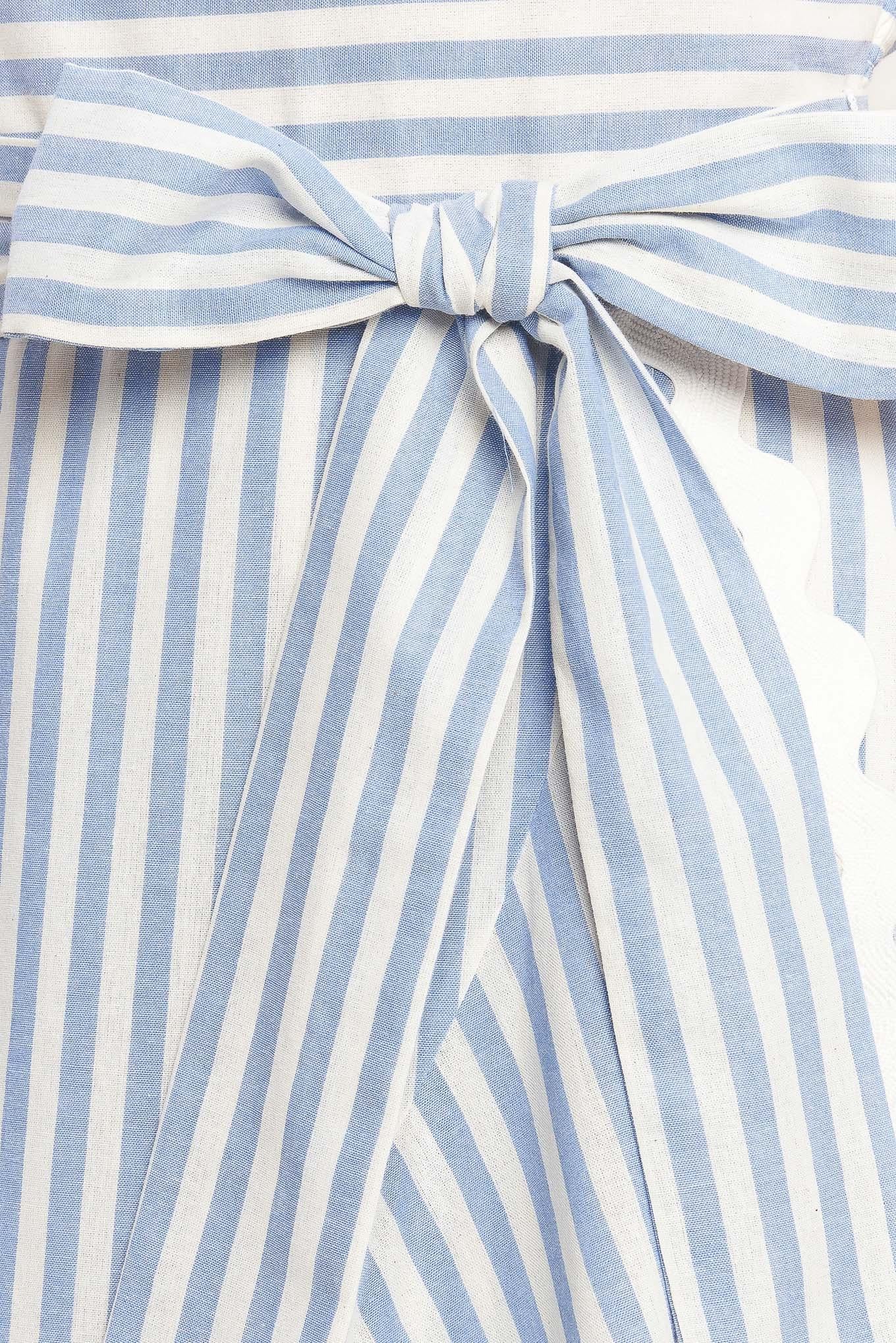 TIED TO YOU STRIPED WOVEN MIDI DRESS