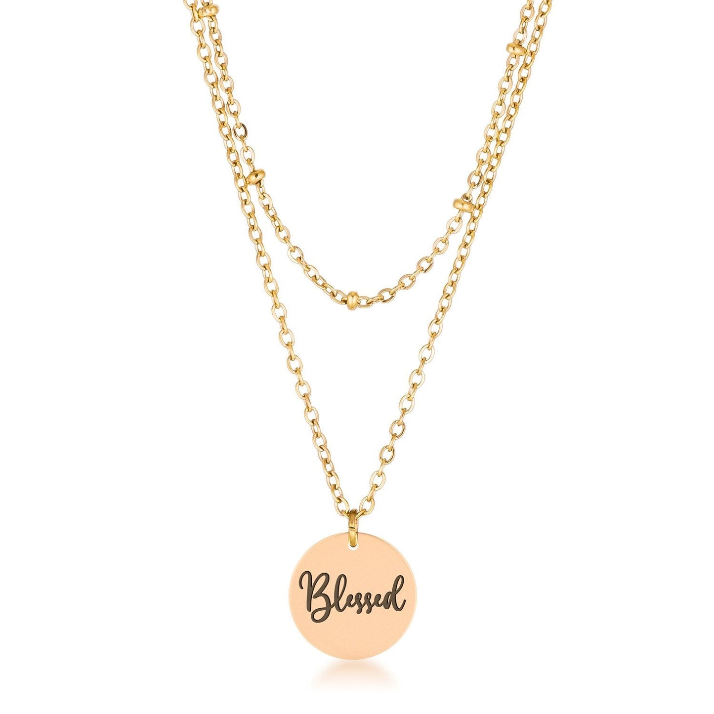 Delicate 18k Gold Plated "Blessed" Necklace