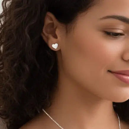 Chubby Heart Stud Earrings - Premium S925 Sterling Silver Hypoallergenic Love Earrings