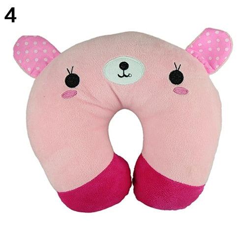 U-Shaped Animal Kids Neck Pillow With 3D Embroidery