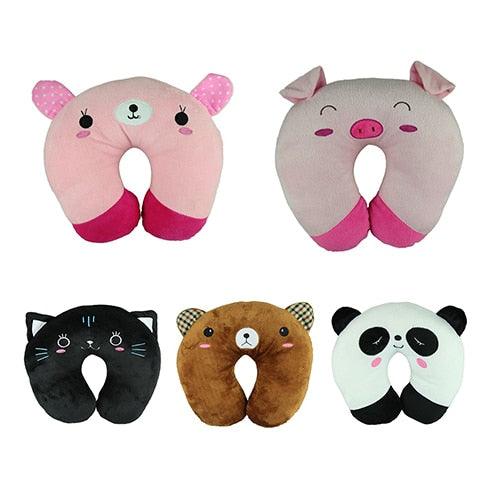 U-Shaped Animal Kids Neck Pillow With 3D Embroidery
