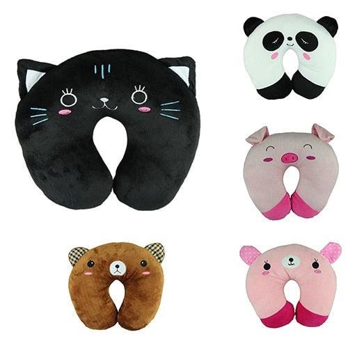 U-Shaped Animal Kids Neck Pillow With 3D Embroidery