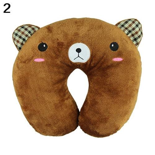 U-Shaped Animal Kids Neck Pillow With 3D Embroidery