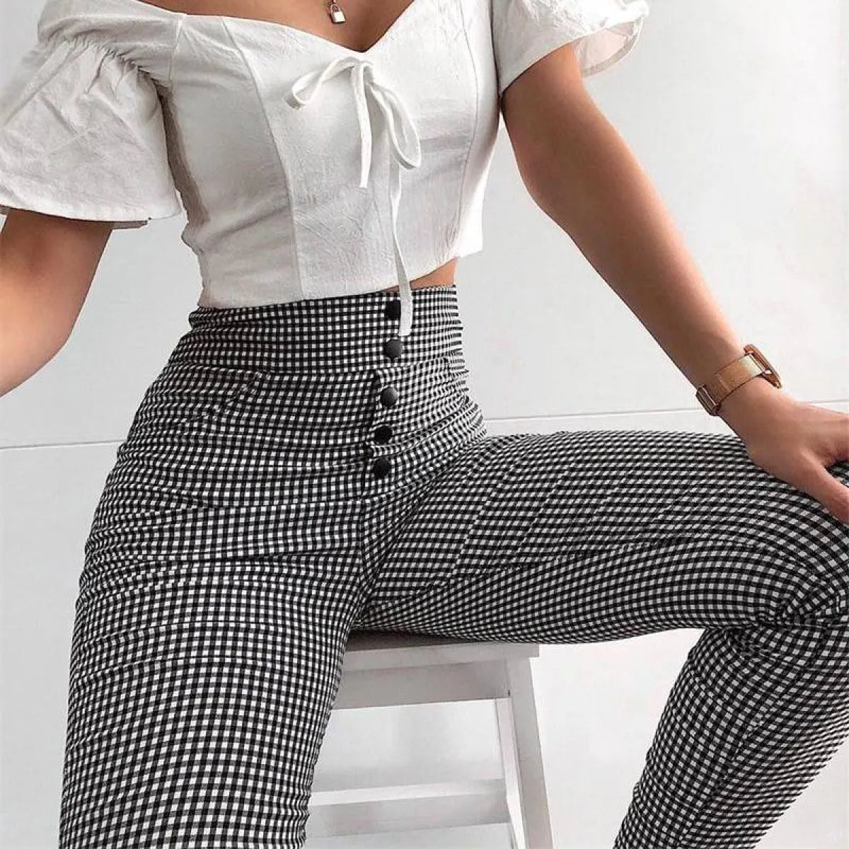Korean Plaid Pants