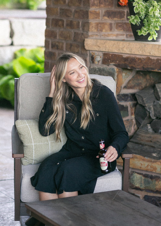 Teagan Black Ultra Soft Shirt Dress - FINAL SALE