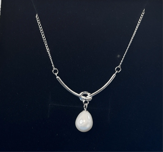S925 Knot Pearl Pendant Necklace – Elegant S925 Knot Necklace & Pearl Pendant