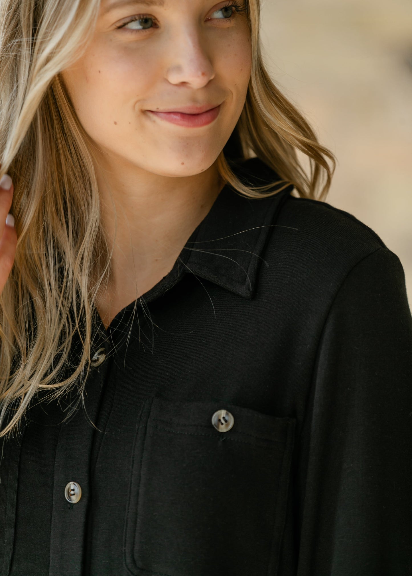 Teagan Black Ultra Soft Shirt Dress - FINAL SALE